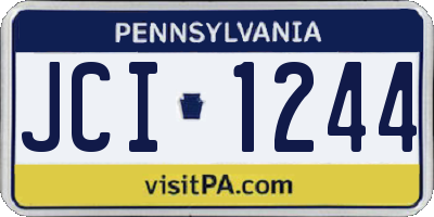 PA license plate JCI1244