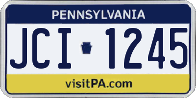 PA license plate JCI1245