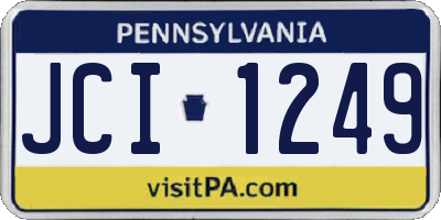 PA license plate JCI1249