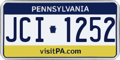 PA license plate JCI1252