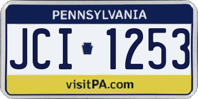 PA license plate JCI1253