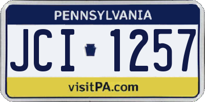 PA license plate JCI1257