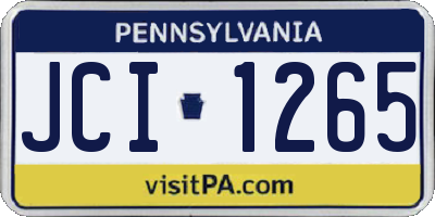 PA license plate JCI1265