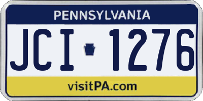 PA license plate JCI1276