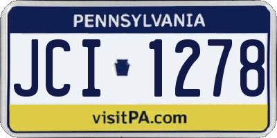 PA license plate JCI1278