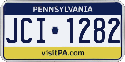 PA license plate JCI1282
