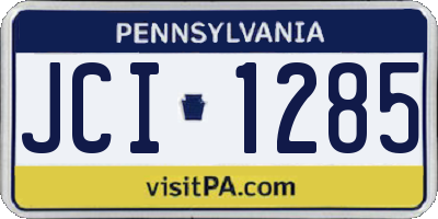 PA license plate JCI1285