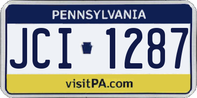 PA license plate JCI1287