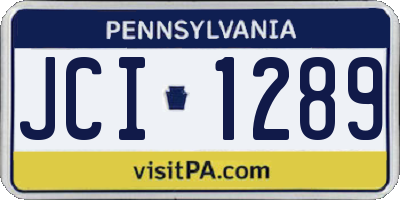 PA license plate JCI1289