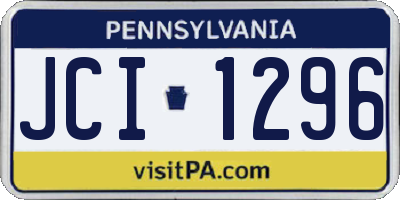 PA license plate JCI1296