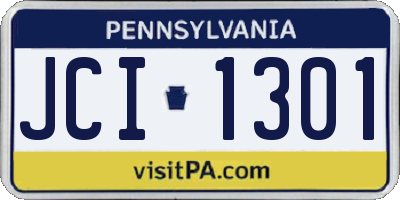PA license plate JCI1301