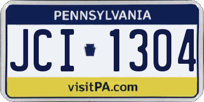 PA license plate JCI1304