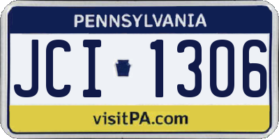 PA license plate JCI1306
