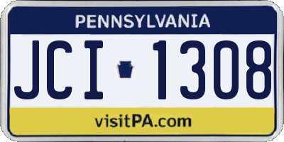 PA license plate JCI1308