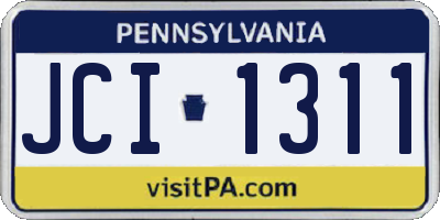 PA license plate JCI1311