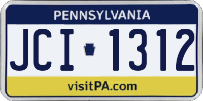 PA license plate JCI1312