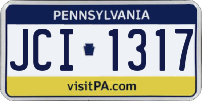 PA license plate JCI1317