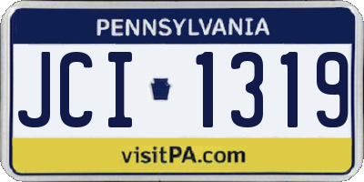 PA license plate JCI1319