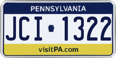 PA license plate JCI1322