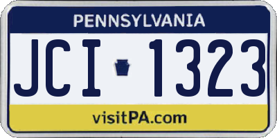 PA license plate JCI1323