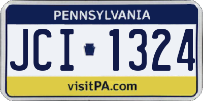 PA license plate JCI1324
