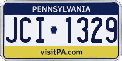 PA license plate JCI1329