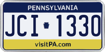 PA license plate JCI1330