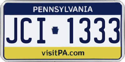 PA license plate JCI1333