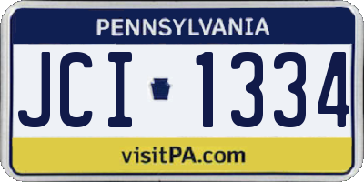PA license plate JCI1334