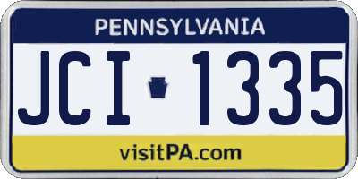 PA license plate JCI1335
