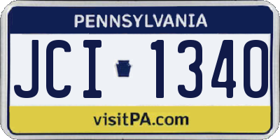 PA license plate JCI1340