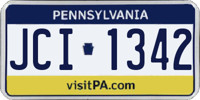 PA license plate JCI1342