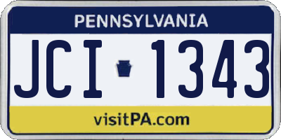 PA license plate JCI1343