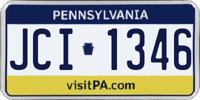 PA license plate JCI1346