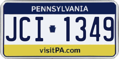 PA license plate JCI1349
