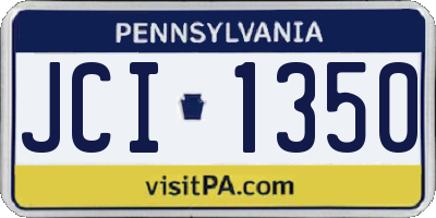 PA license plate JCI1350
