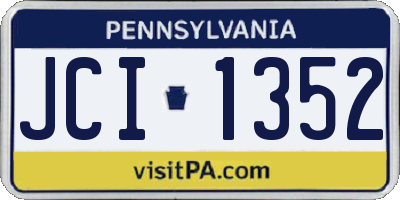 PA license plate JCI1352