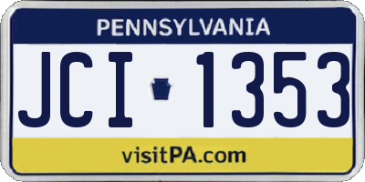 PA license plate JCI1353