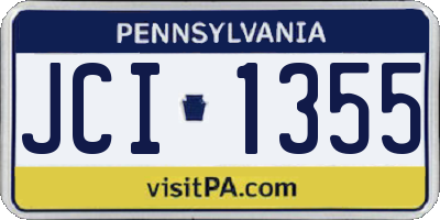 PA license plate JCI1355