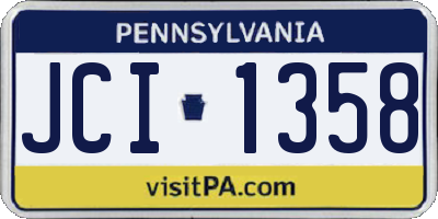 PA license plate JCI1358
