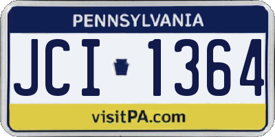PA license plate JCI1364