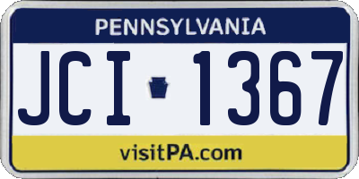 PA license plate JCI1367