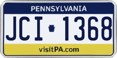PA license plate JCI1368