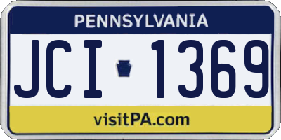 PA license plate JCI1369
