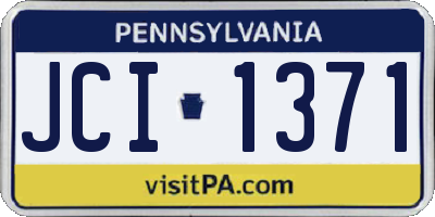 PA license plate JCI1371