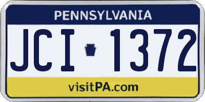 PA license plate JCI1372