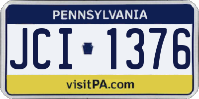 PA license plate JCI1376