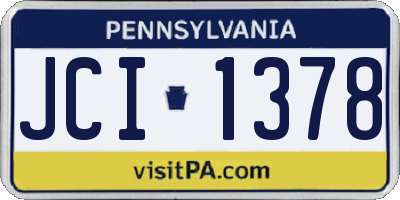 PA license plate JCI1378