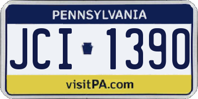 PA license plate JCI1390