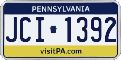 PA license plate JCI1392
